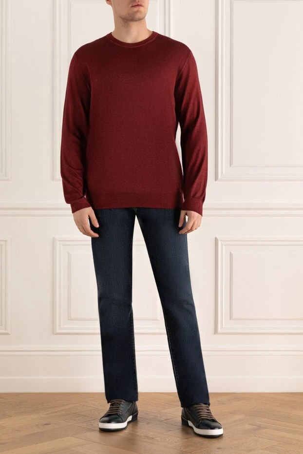 Zilli man cashmere and silk jumper burgundy for men buy with prices and photos 164942 - photo 2
