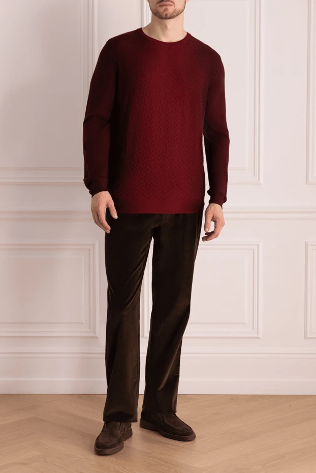 Zilli man cashmere and silk jumper burgundy for men buy with prices and photos 164943 - photo 2