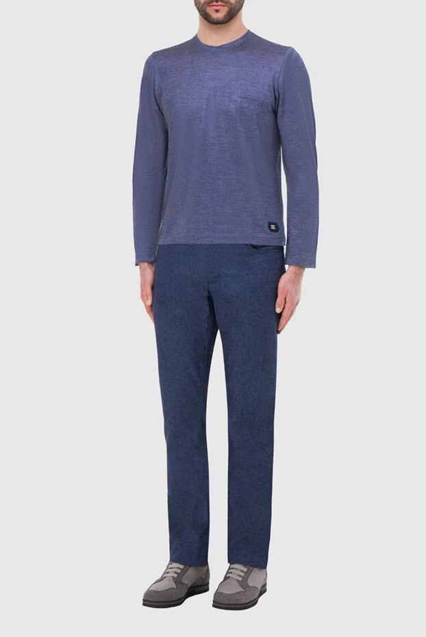 Zilli man cashmere and silk jumper blue for men buy with prices and photos 164951 - photo 2
