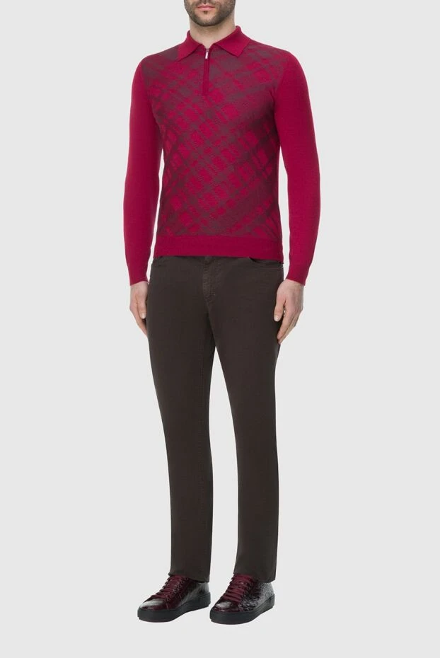 Zilli man long sleeve polo in silk and cashmere red for men buy with prices and photos 164960 - photo 2