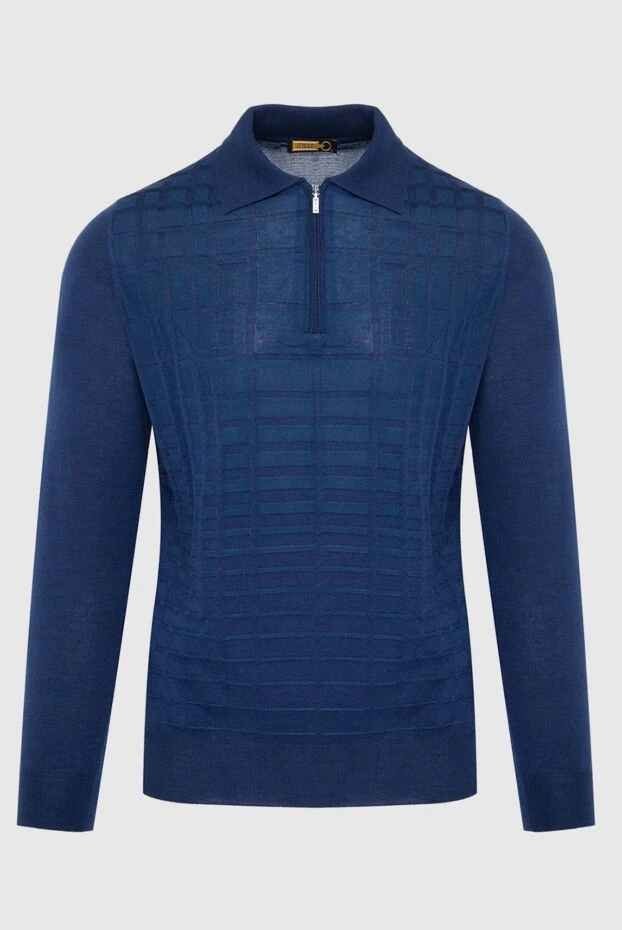Zilli man long sleeve polo in silk and cashmere blue for men buy with prices and photos 164962 - photo 1
