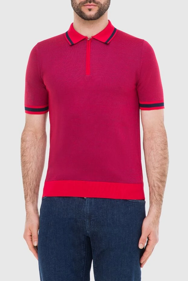 Zilli red polo shirt with contrast trimming for men 196321 - photo 3
