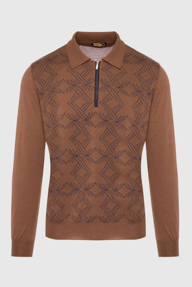Zilli man long sleeve polo in silk and cashmere brown for men buy with prices and photos 164966 - photo 1