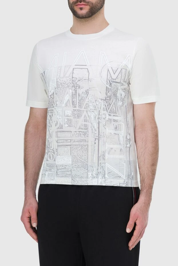Zilli мужские футболка из хлопка белая мужская купить с ценами и фото 164989 - фото 2
