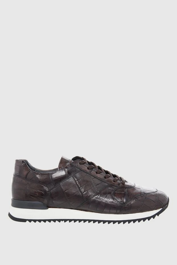 Cesare di Napoli crocodile leather sneakers brown for men 165031 - photo 1