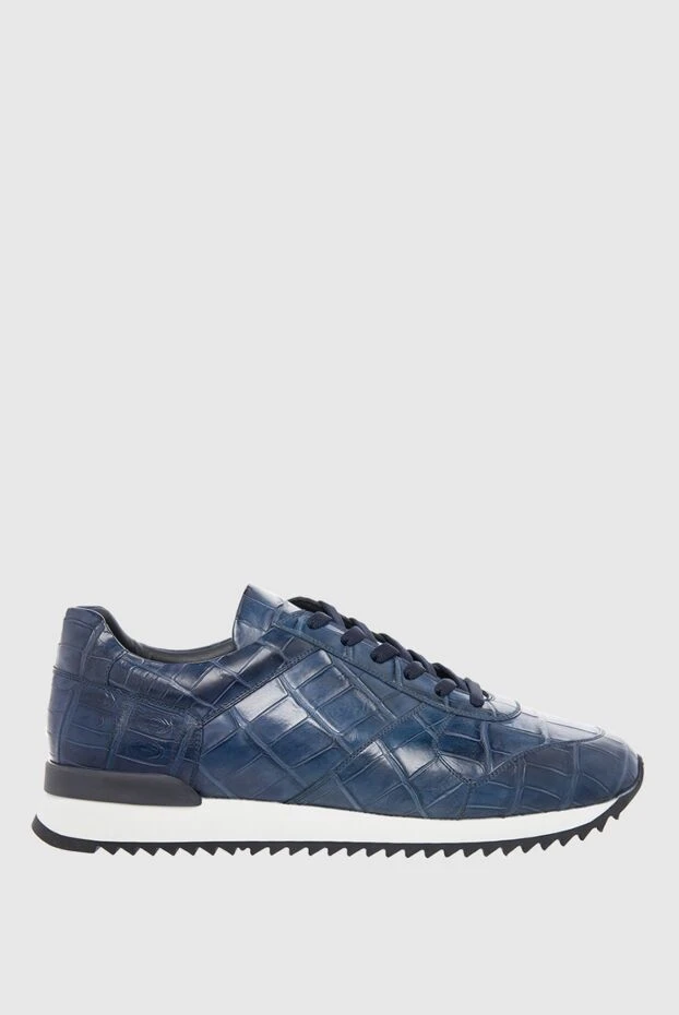 Cesare di Napoli man blue crocodile leather sneakers for men buy with prices and photos 165033 - photo 1