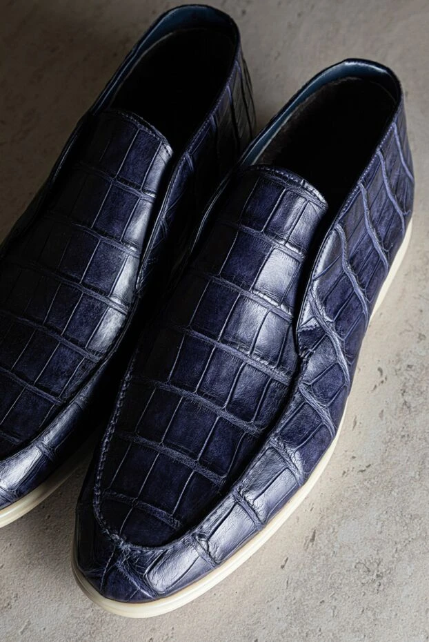 Cesare di Napoli high-top purple crocodile leather loafers for men 165068 - photo 3