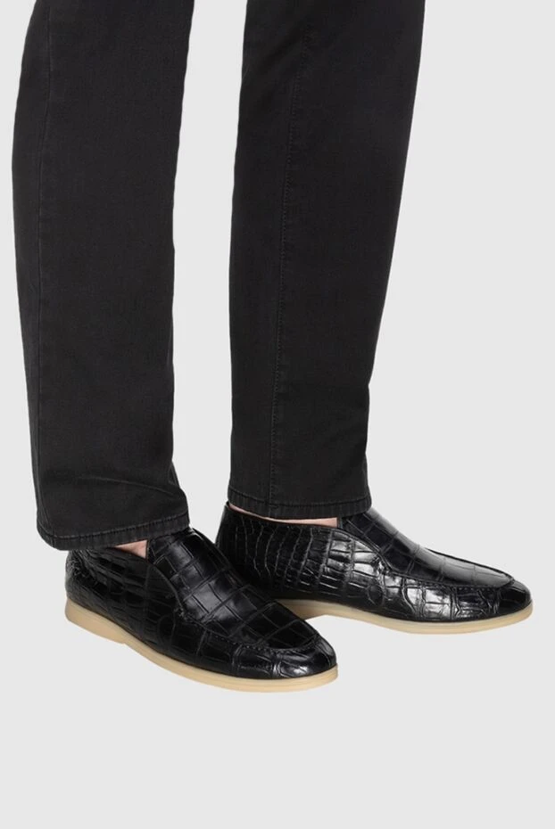 Cesare di Napoli man black crocodile leather loafers for men buy with prices and photos 165069 - photo 2