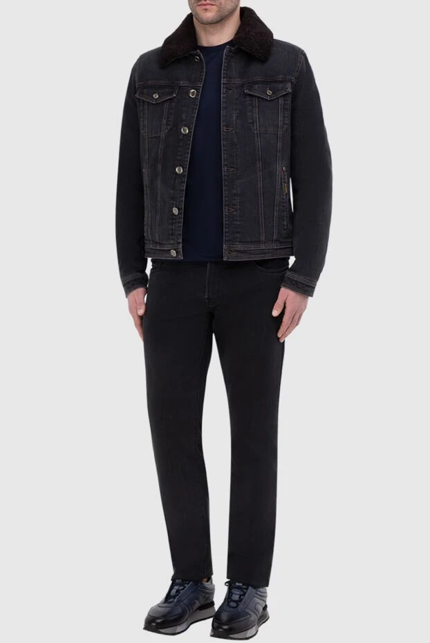 Moorer чоловічі куртка джинсова з бавовни та еластану чорна чоловіча купити фото з цінами 165071 - фото 2