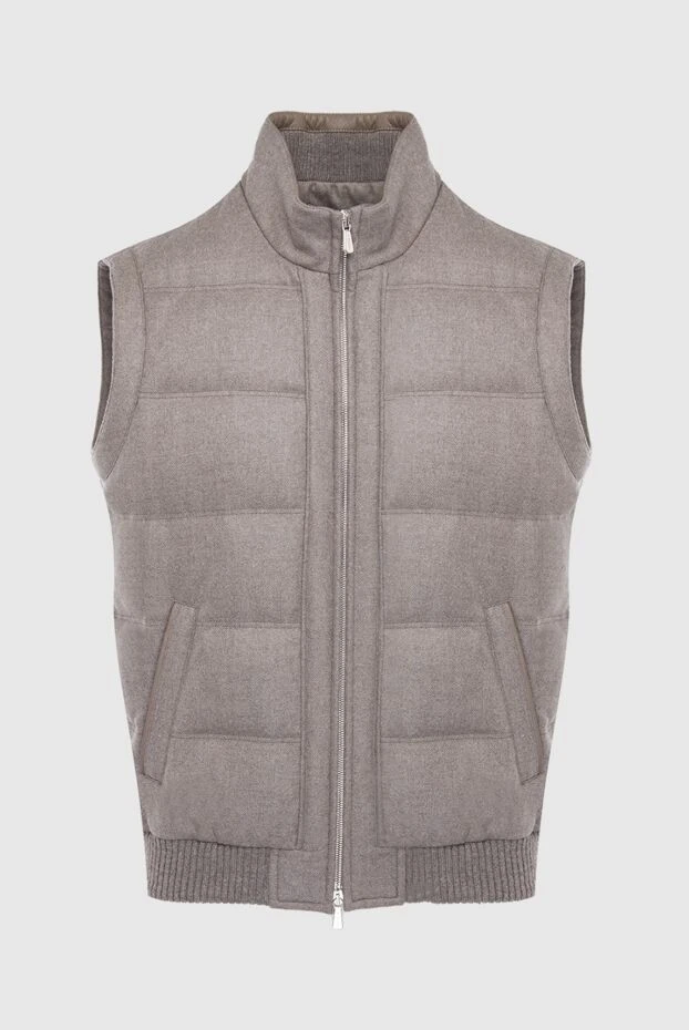 Enrico Mandelli beige wool and cashmere vest for men 165080 - photo 1