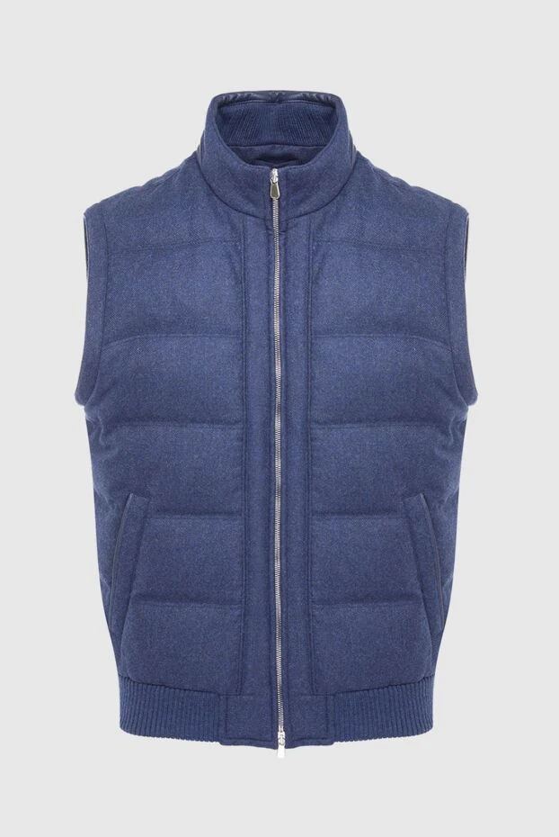 Enrico Mandelli blue wool and cashmere vest for men 165083 - photo 1