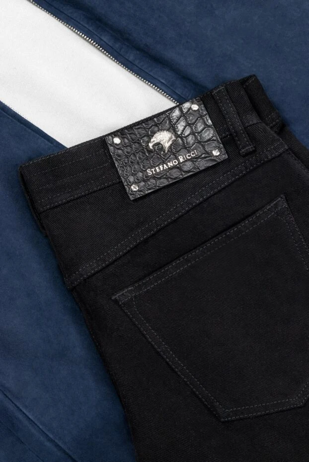 Stefano Ricci чоловічі джинси бавовняні в глибокому чорному відтінку. 165120 - фото 2