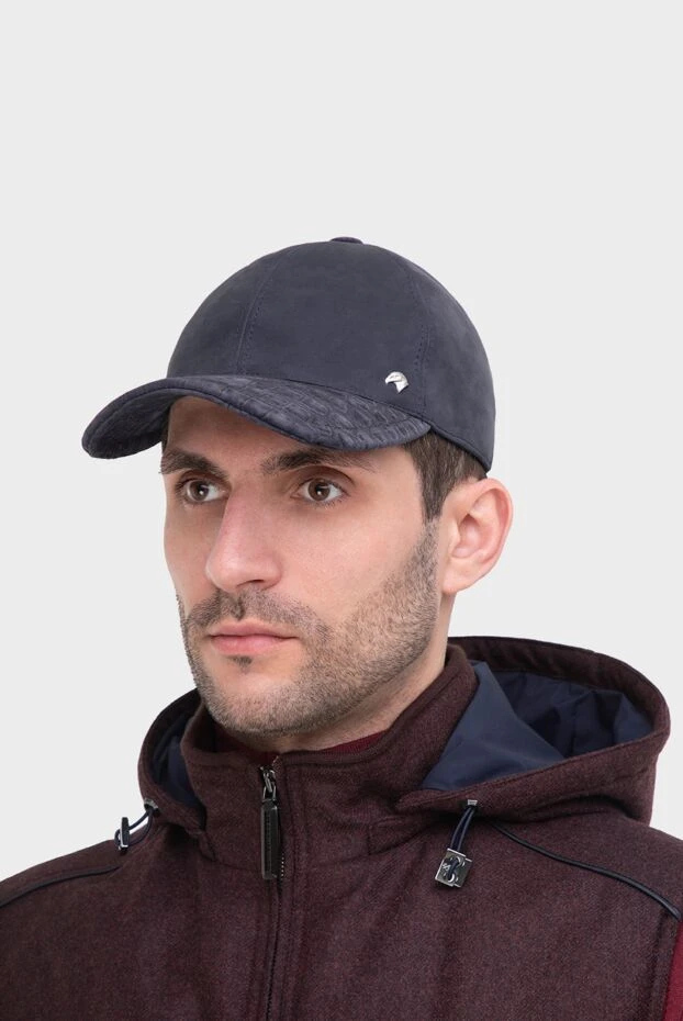 Stefano Ricci cap made of nubuck and crocodile leather brown men's 165134 - photo 2