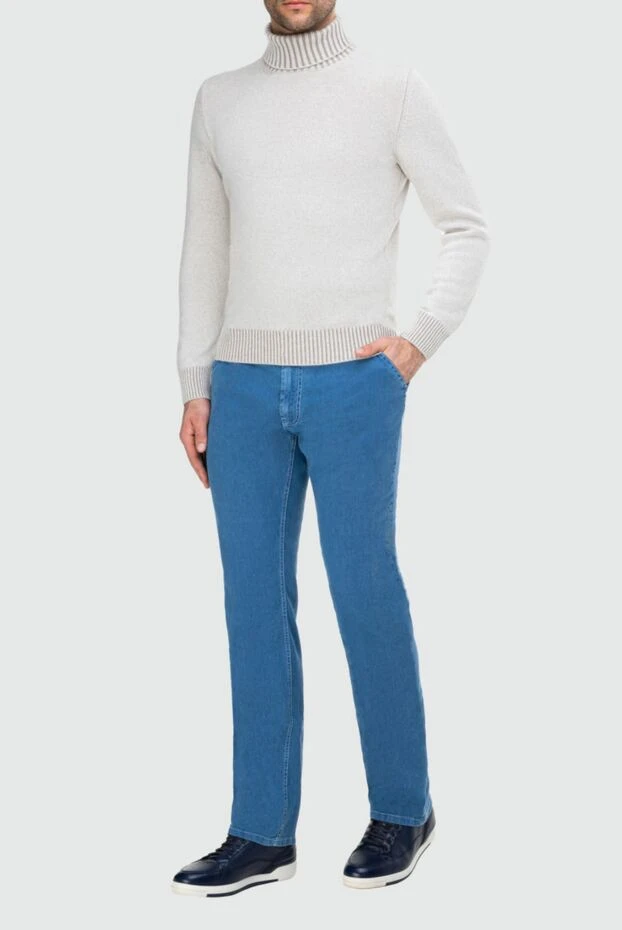 Stefano Ricci blue linen and cotton jeans for men 165153 - photo 2