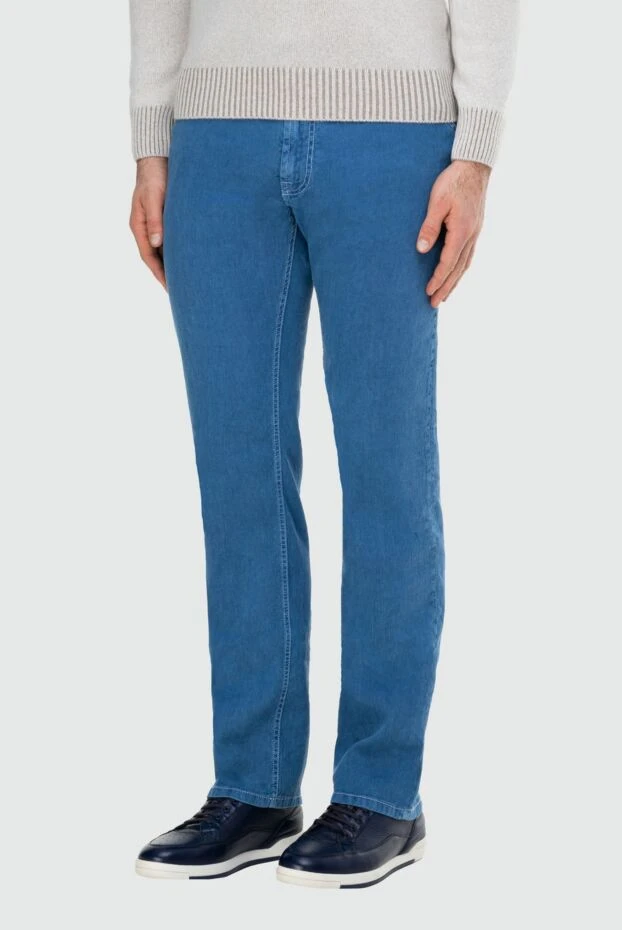 Stefano Ricci blue linen and cotton jeans for men 165153 - photo 3