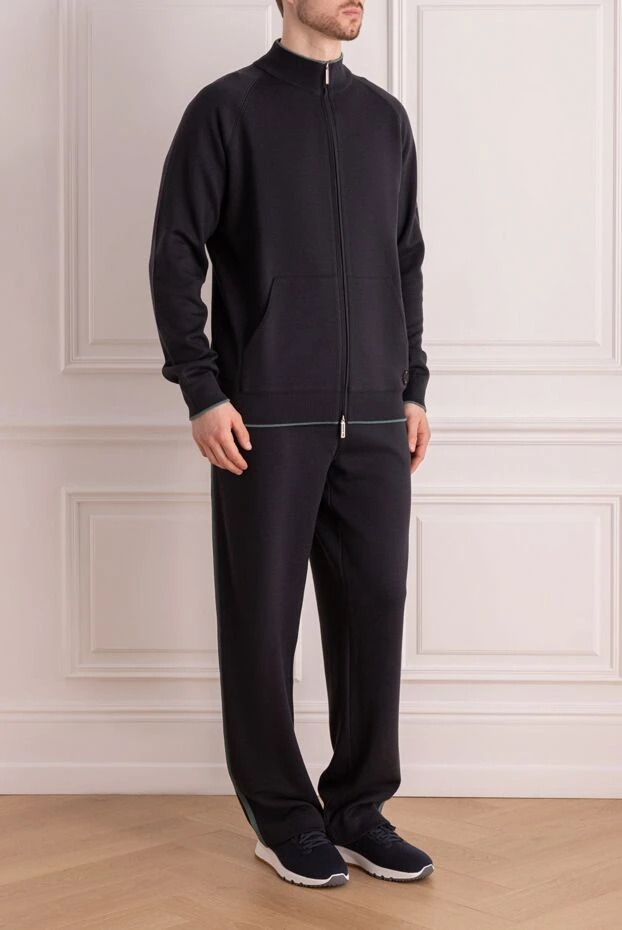 Stefano Ricci men's sports suit made of wool, silk and crocodile leather gray 165161 - photo 3