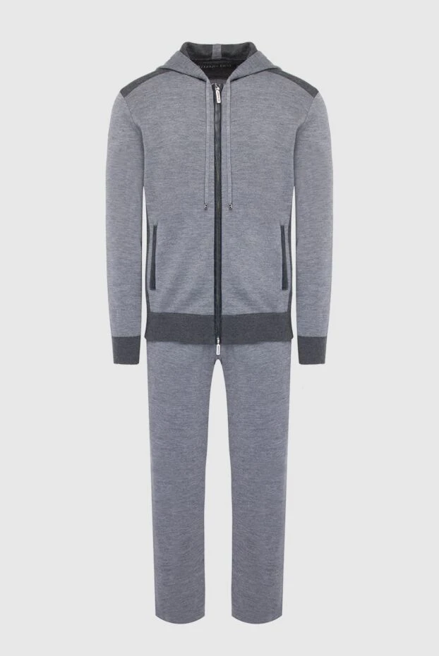 Stefano Ricci костюм спортивный мужской из кашемира и кожи крокодила серый 165162 - фото 1