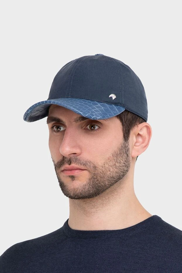 Stefano Ricci cap made of cotton, silk and crocodile leather burgundy for men 165166 - photo 2