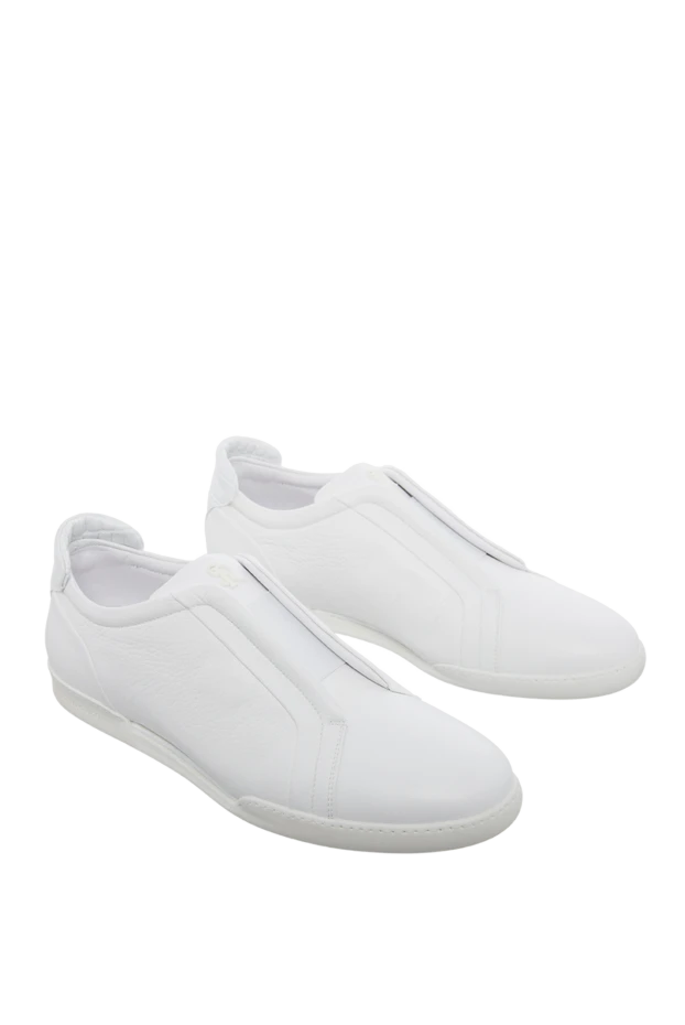 Stefano Ricci leather and crocodile skin snickers white men's 165169 - photo 3