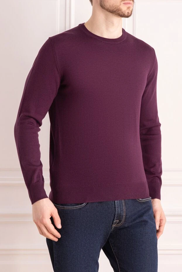 Dalmine man wool, silk and cashmere long sleeve polo blue for men 165219 - photo 3