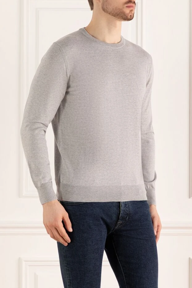 Dalmine man wool, silk and cashmere long sleeve polo blue for men 165219 - photo 3