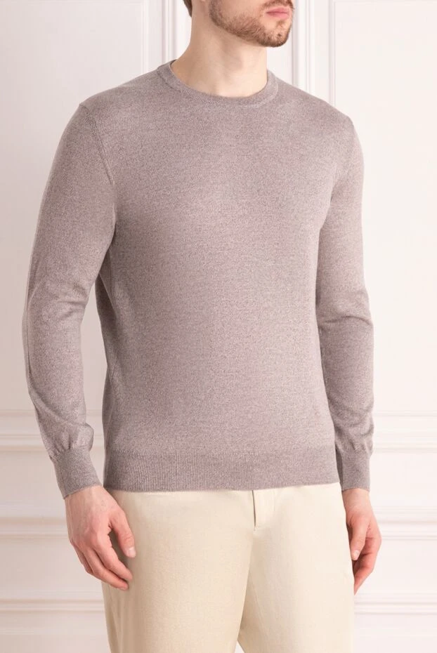 Dalmine man wool, silk and cashmere long sleeve polo blue for men 165219 - photo 3