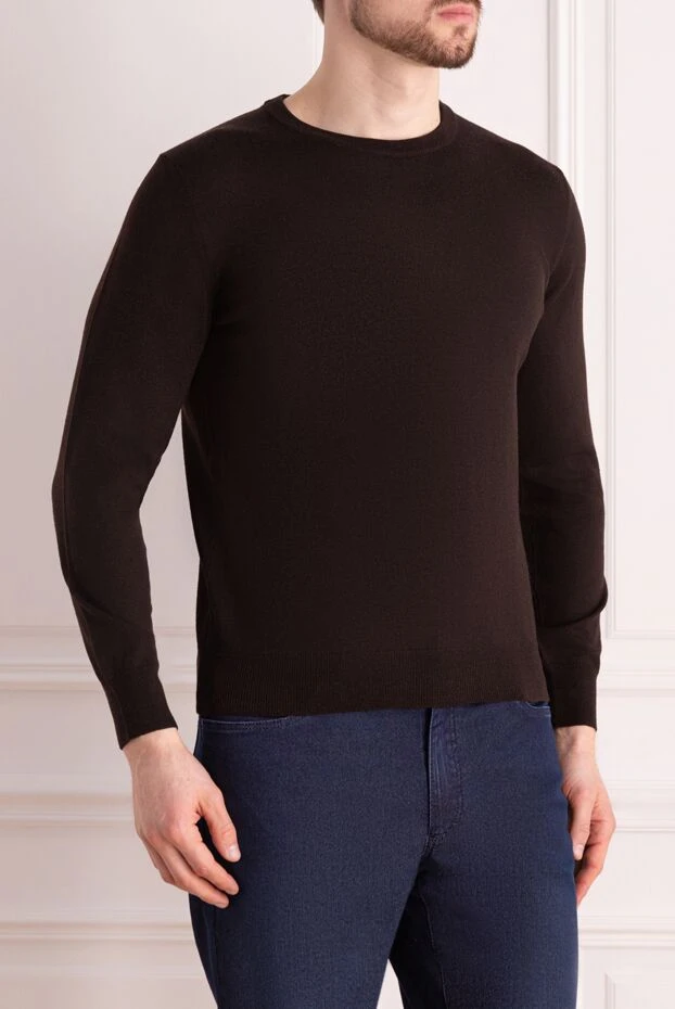 Dalmine man wool, silk and cashmere long sleeve polo blue for men 165219 - photo 3