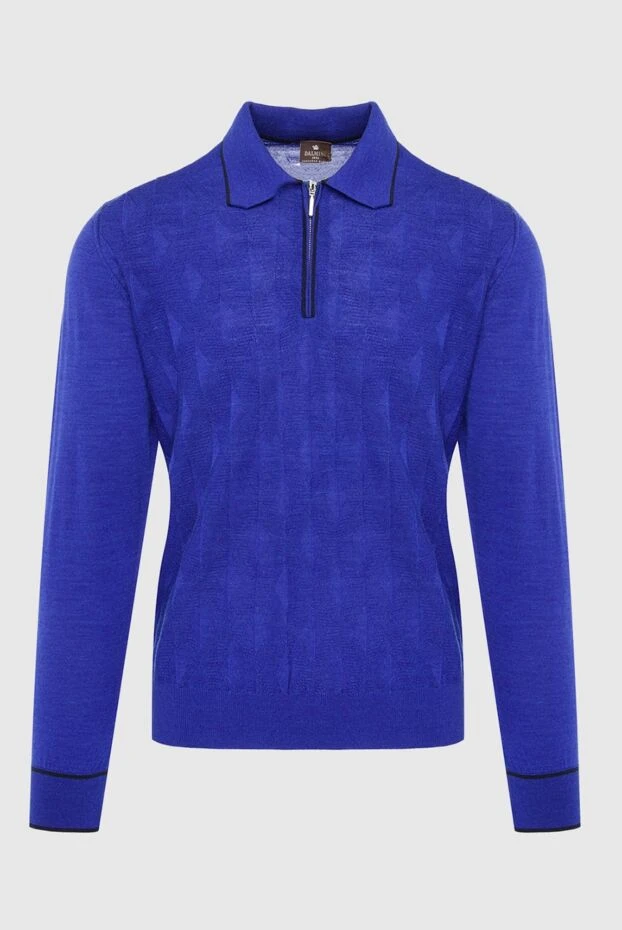 Dalmine man wool, silk and cashmere long sleeve polo blue for men 165194 - photo 1