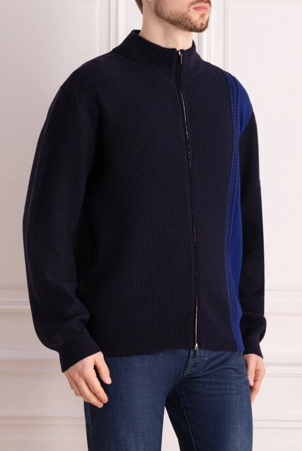 Dalmine man wool, silk and cashmere long sleeve polo blue for men 165219 - photo 3