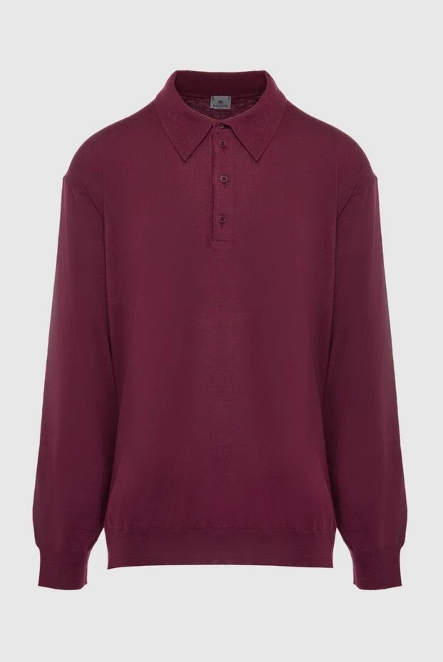 Dalmine long-sleeved wool polo with burgundy men's sleeves 165205 - photo 1