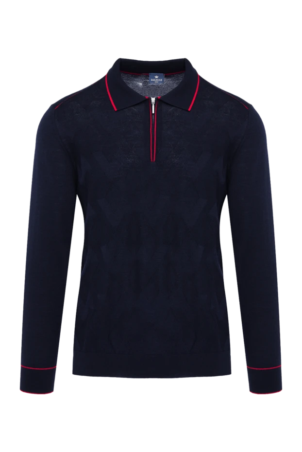 Dalmine man long sleeve polo in silk and cashmere blue for men buy with prices and photos 165229 - photo 1