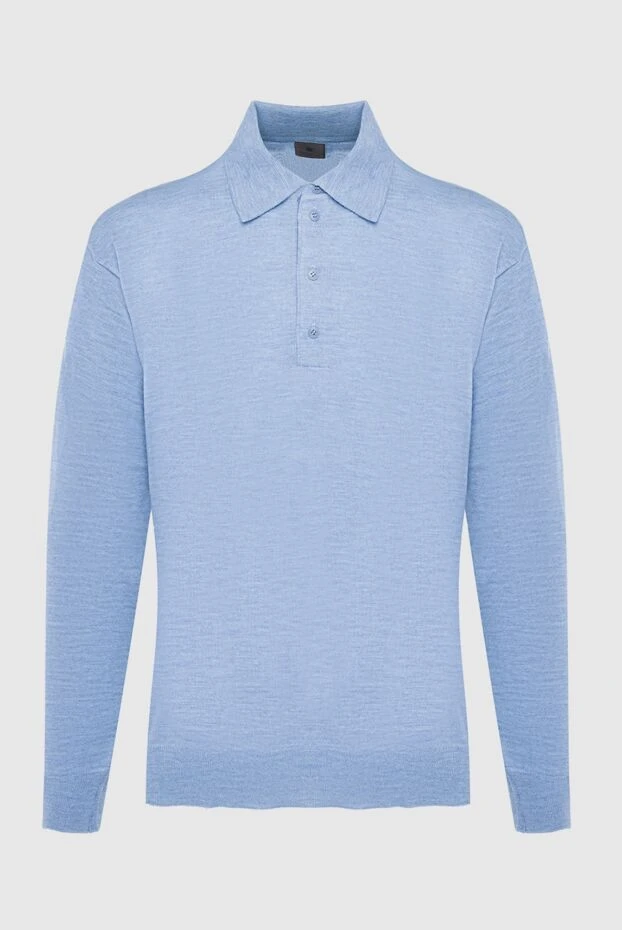 Dalmine polo with long sleeves made of wool blue for men 165252 - photo 1