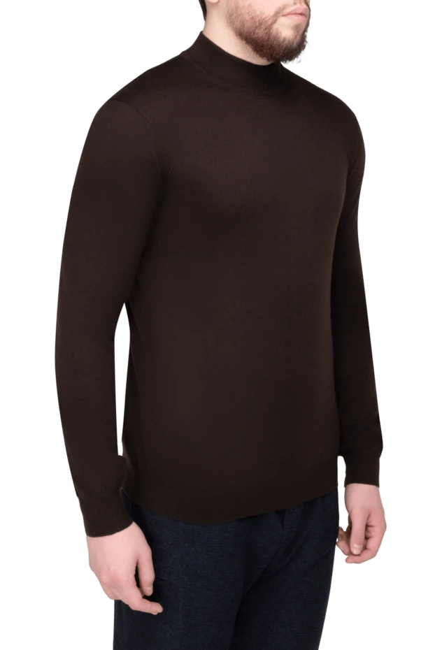 Malo man green cashmere and silk jumper for men 165300 - photo 3