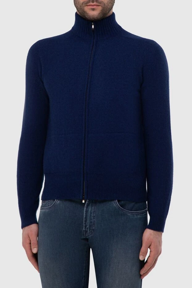 Malo cardigan for men made of wool and cashmere blue 165318 - photo 3