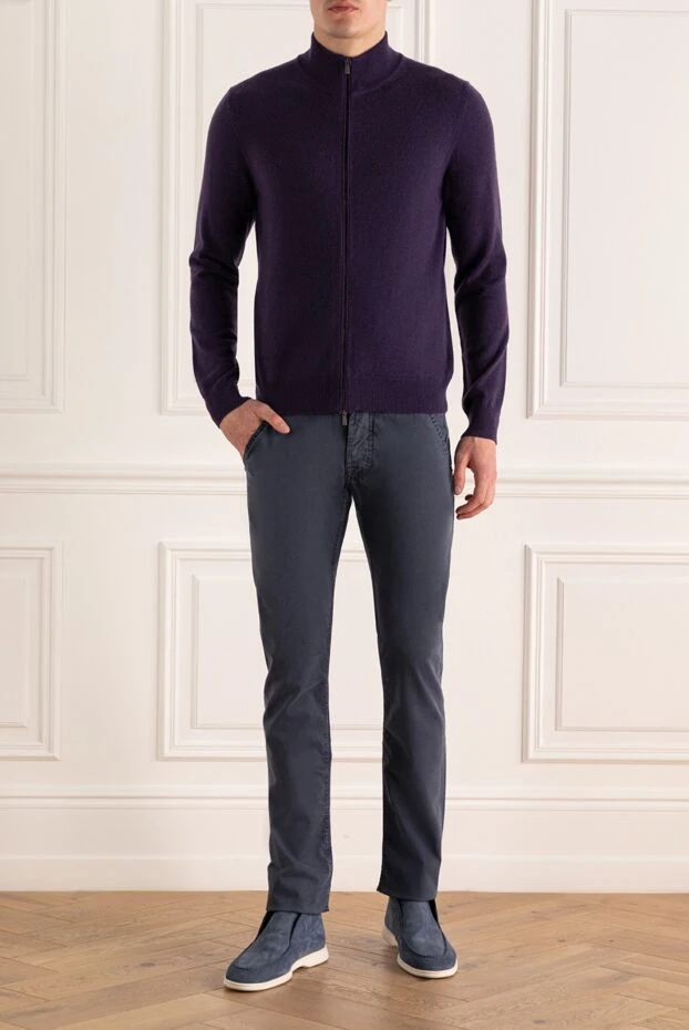 Malo man men's cashmere cardigan purple buy with prices and photos 165329 - photo 2