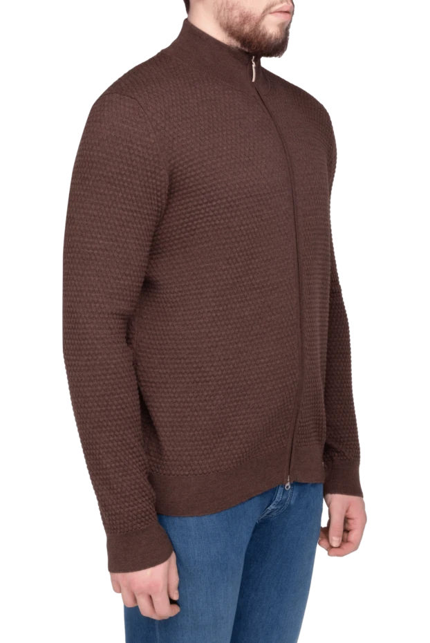 Gran Sasso man cardigan for men made of wool, cashmere and viscose blue 165410 - photo 3