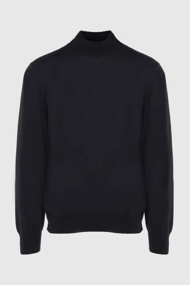 Gran Sasso man men's jumper with a high stand-up collar made of wool, black buy with prices and photos 165371 - photo 1