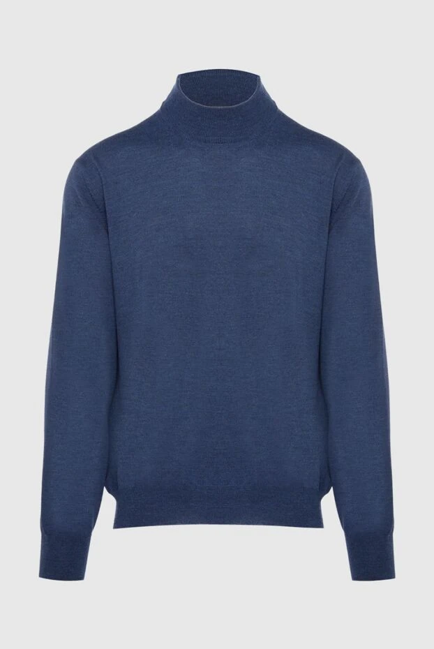 Gran Sasso man men's jumper with a high stand-up collar made of wool, blue buy with prices and photos 165373 - photo 1