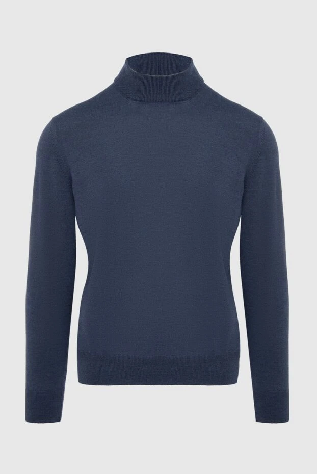 Gran Sasso man men's jumper with a high stand-up collar made of wool, blue buy with prices and photos 165375 - photo 1
