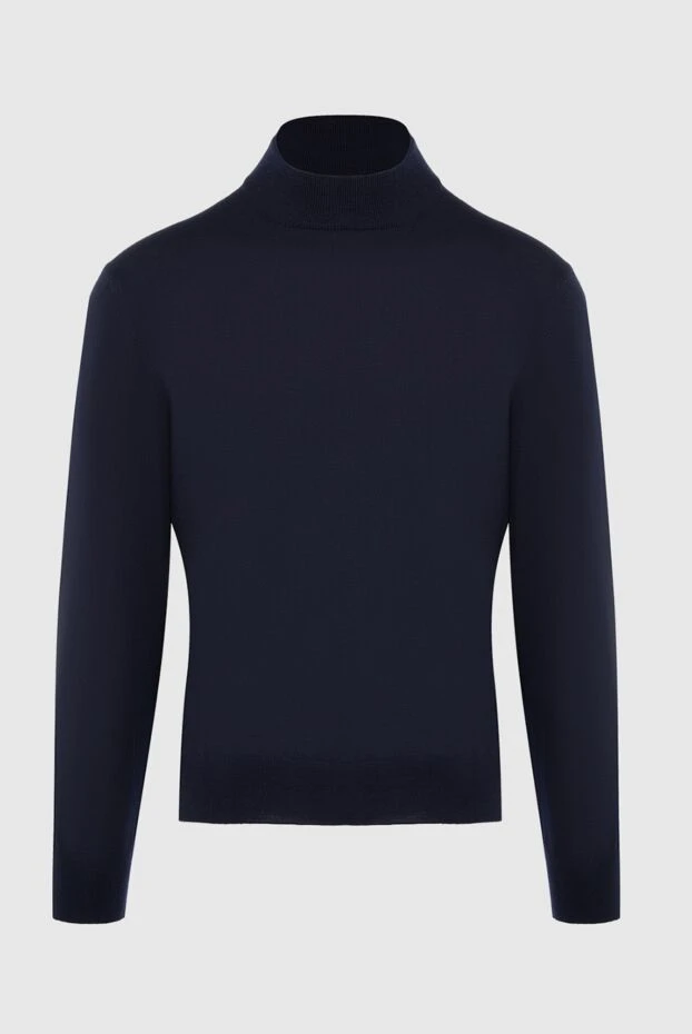 Gran Sasso man men's jumper with a high stand-up collar made of wool, blue buy with prices and photos 165376 - photo 1