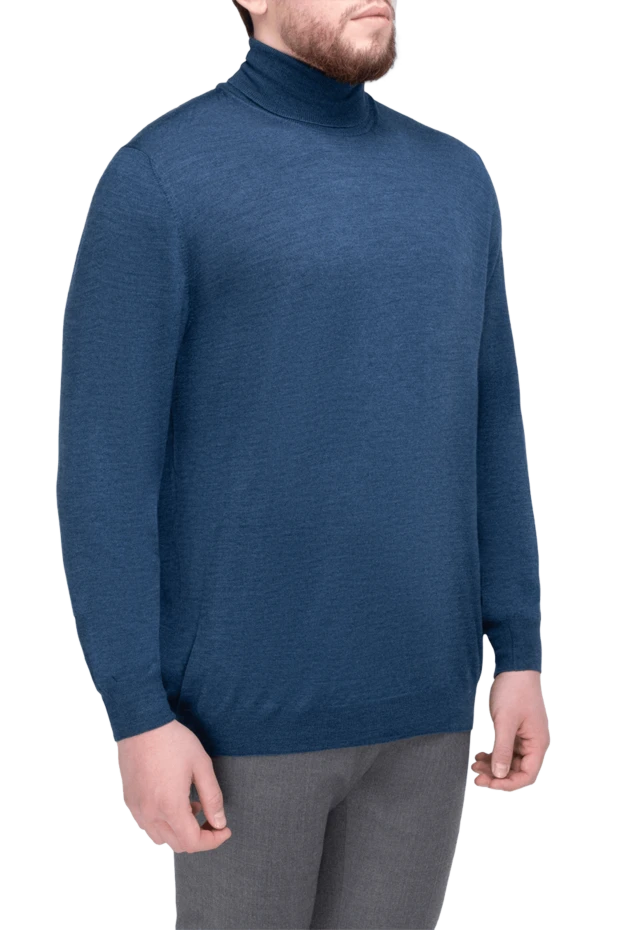 Gran Sasso man cardigan for men made of wool, cashmere and viscose blue 165410 - photo 3