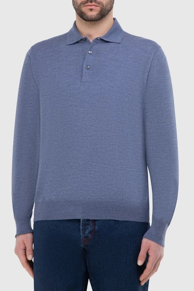 Gran Sasso man blue wool long sleeve polo for men buy with prices and photos 165404 - photo 2