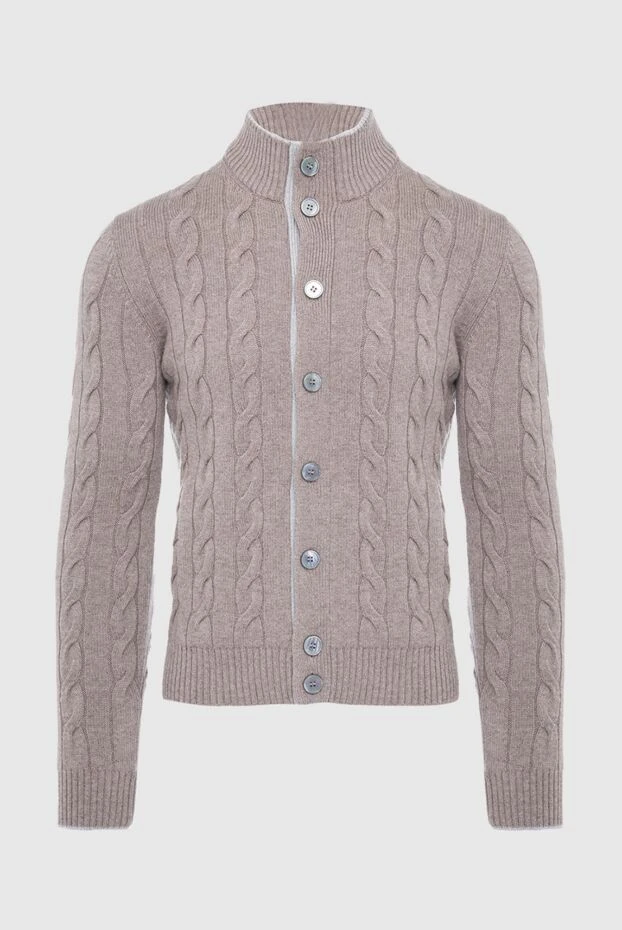 Gran Sasso man men's cardigan made of wool, cashmere and viscose, brown buy with prices and photos 165405 - photo 1