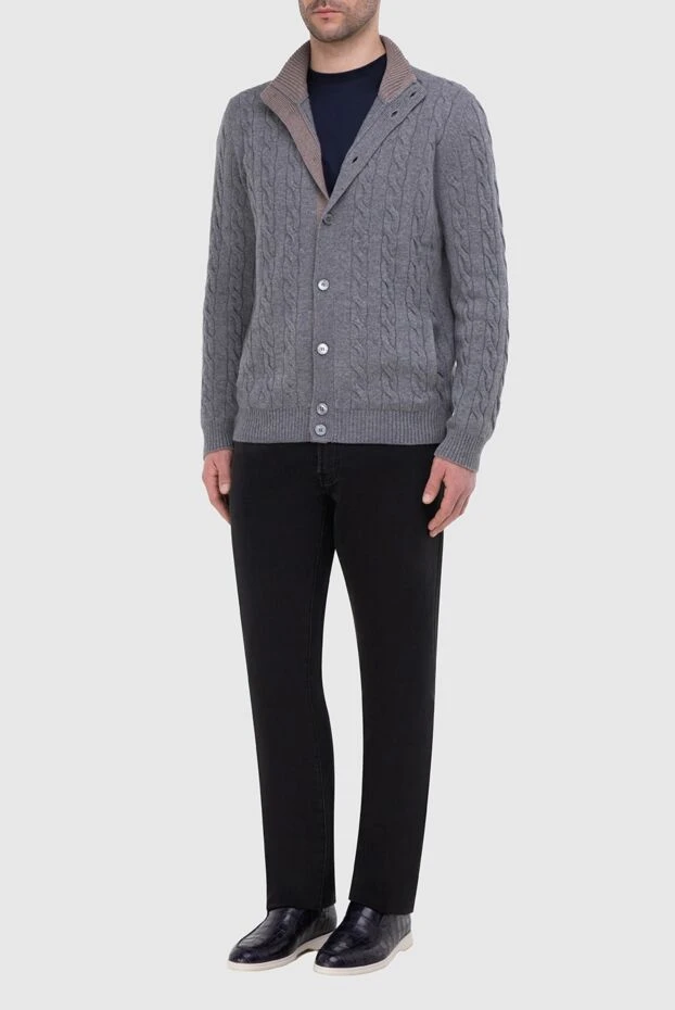 Gran Sasso man men's cardigan made of wool, cashmere and viscose gray buy with prices and photos 165408 - photo 2