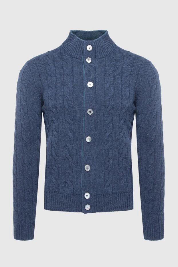 Gran Sasso man men's cardigan made of wool, cashmere and viscose blue buy with prices and photos 165410 - photo 1
