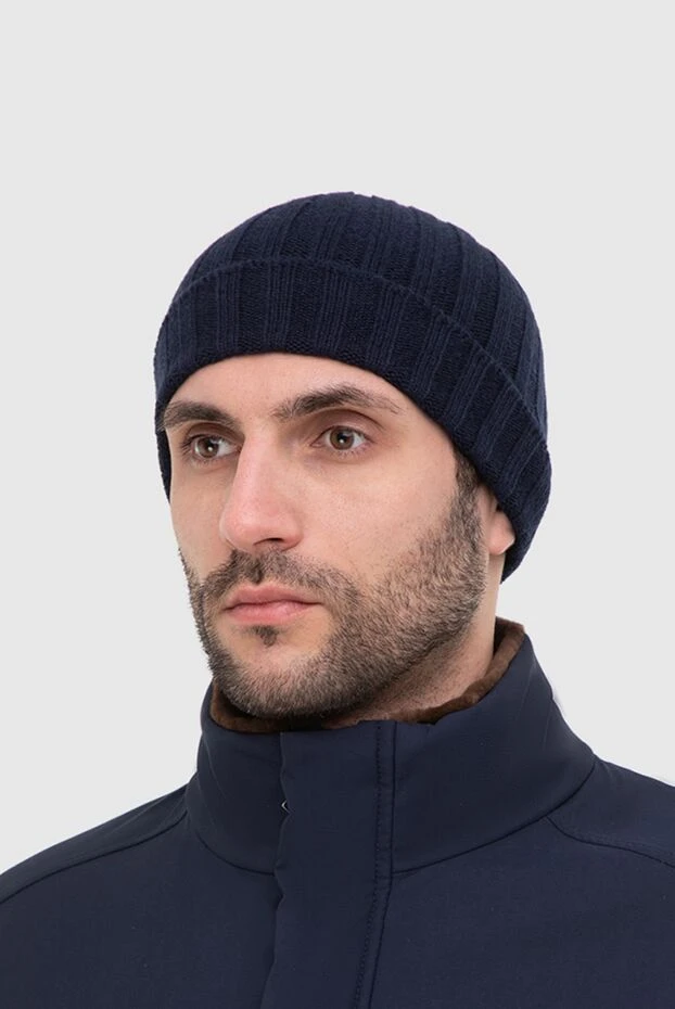 Gran Sasso чоловічі шапка з кашеміру синя чоловіча купити фото з цінами 165436 - фото 2
