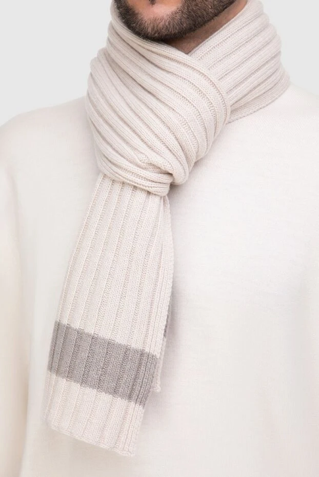 Gran Sasso man beige cashmere scarf for men buy with prices and photos 165446 - photo 2