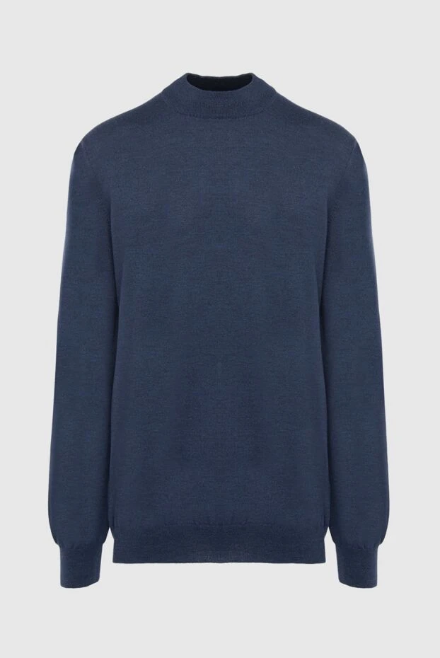 Gran Sasso man men's jumper with a high stand-up collar made of wool, blue buy with prices and photos 165489 - photo 1