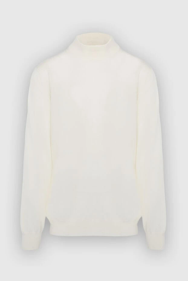 Gran Sasso man men's jumper with high stand-up collar made of wool white buy with prices and photos 165499 - photo 1