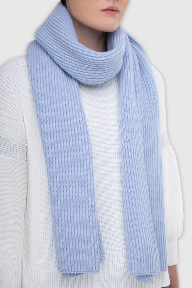 Gran Sasso woman blue cashmere scarf for women buy with prices and photos 165517 - photo 2